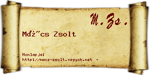 Mács Zsolt névjegykártya