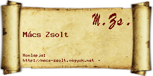 Mács Zsolt névjegykártya