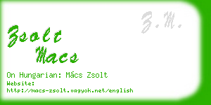 zsolt macs business card