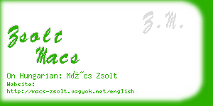 zsolt macs business card